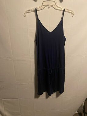 Women’s Navy Blue Drawstring Casual Shorts Romper